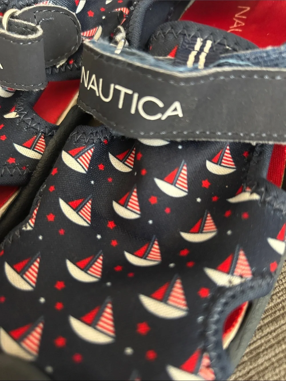 Nautica Water Shoes Patriotic Sailboats Toddler Girl Size 11